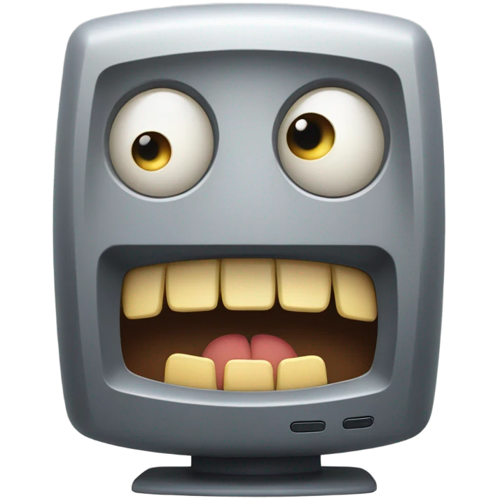 computer with shocked face emoji