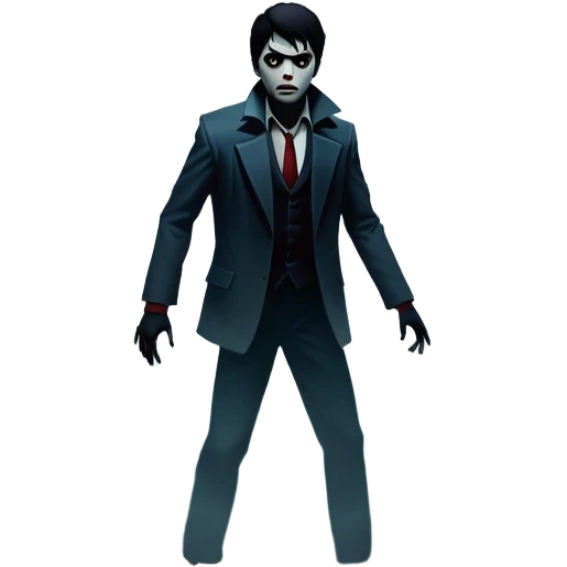 Thriller Movie Icon: A dramatic, intense movie poster-style collage. Dark, moody colors with shadows and high-contrast lighting. Include mysterious elements like an ominous figure, a broken window, and fog. A sense of suspense and tension. Transparent background. emoji