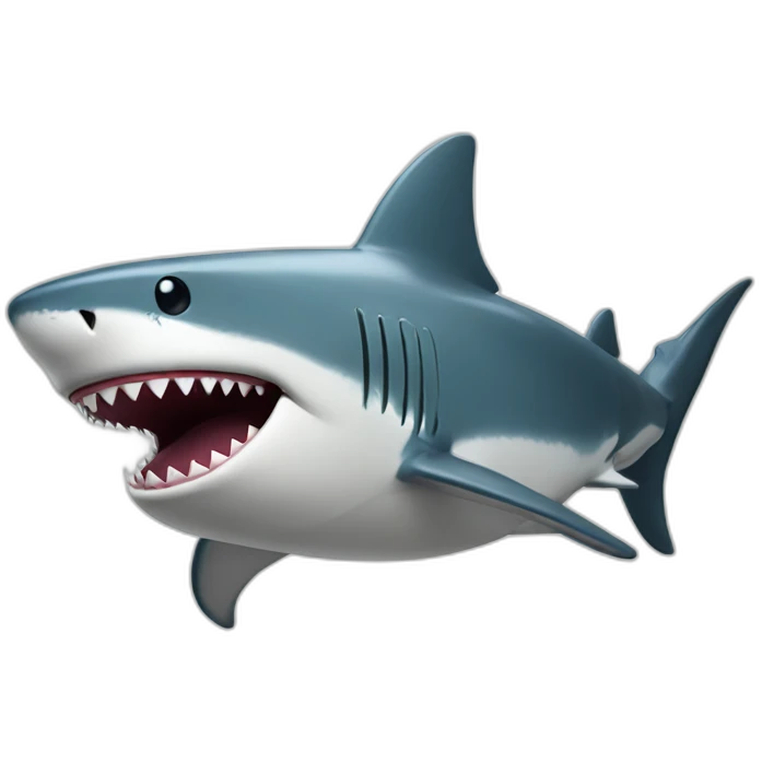 a shark with a big smile emoji