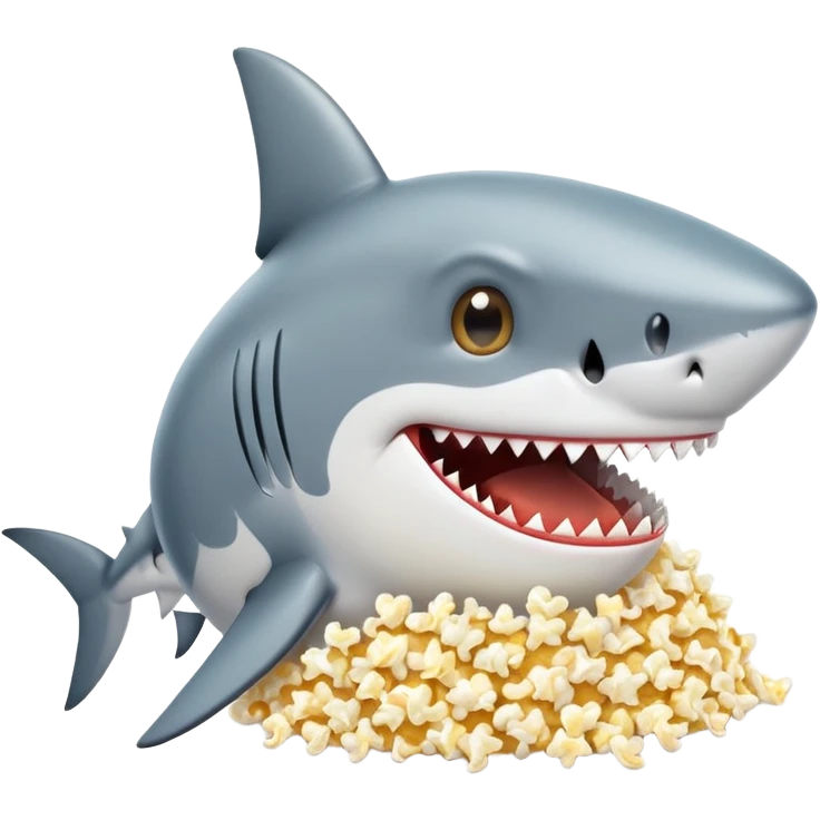 A shark eating popcorn emoji