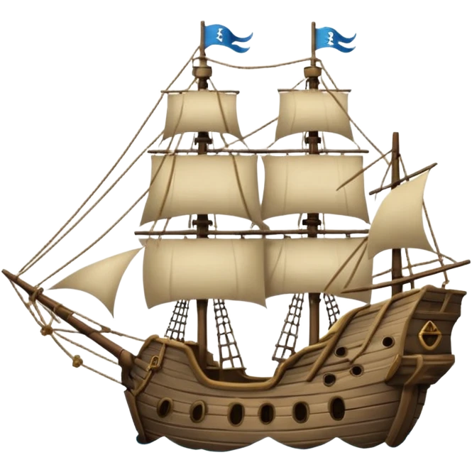 The Flying Dutchman with dilapidated saild emoji