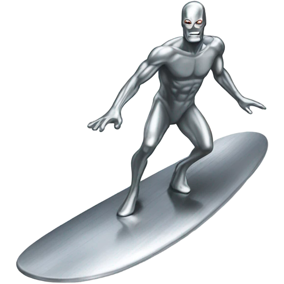 Silver surfer on board emoji