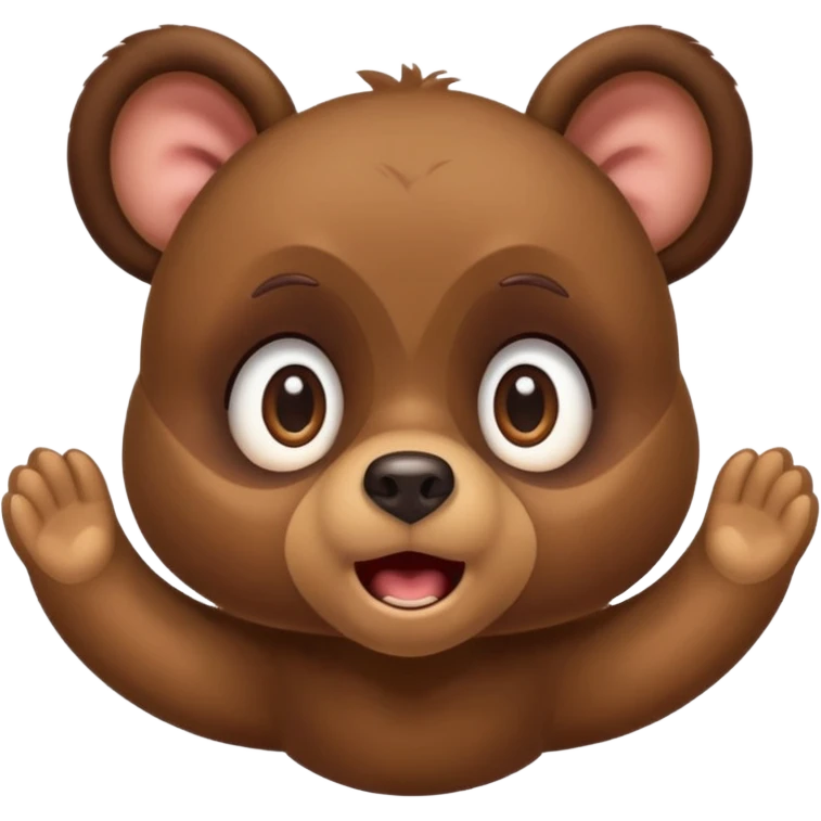 Full Beary wide-open eyes, small “O” mouth, raised eyebrows, dynamic pose, cute shock reaction emoji