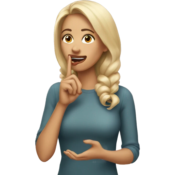 Light skinned women biting fingernails emoji
