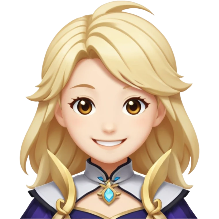 Lumine from Genshin Impact is smiling emoji