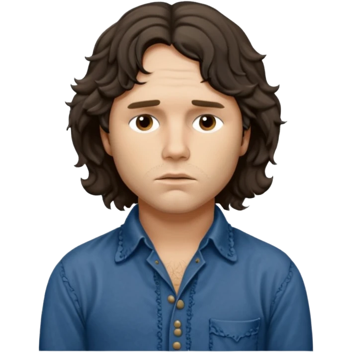 cinematic realistic ultra HD - thoughtful, messy Jim Morrison in a Victorian shirt emoji