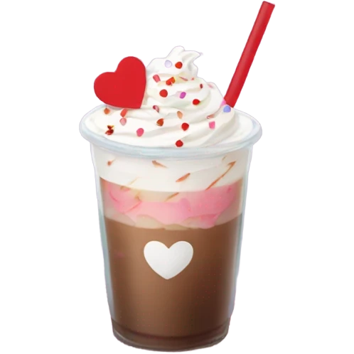 Valentine's themed iced americano emoji