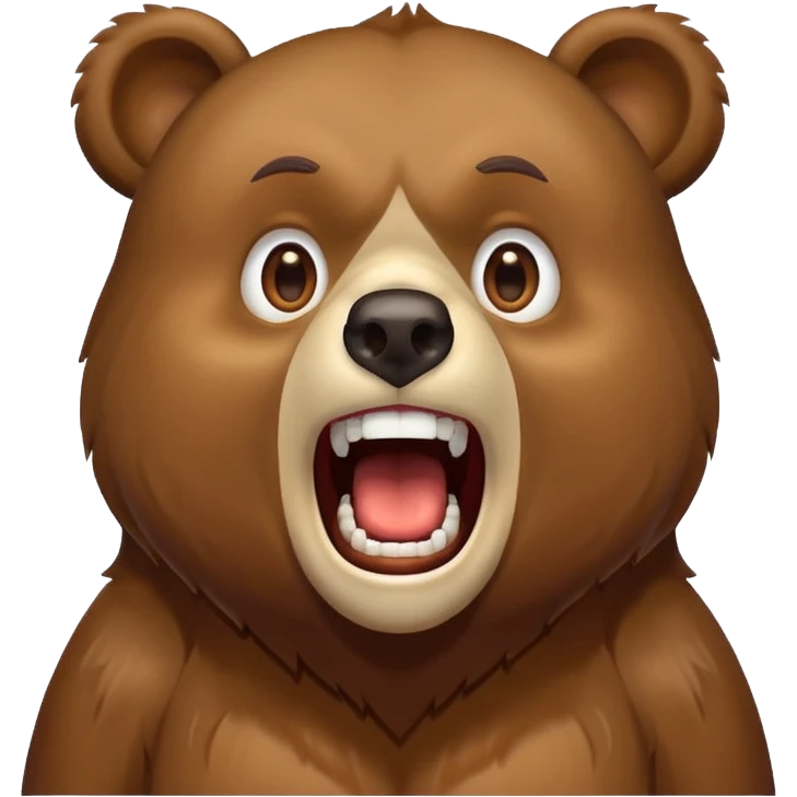 Screaming of excitement bear emoji