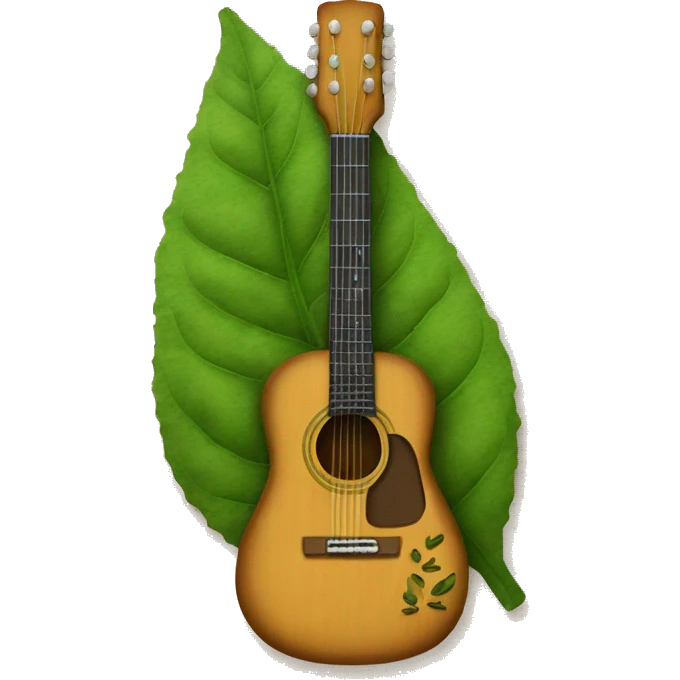 guitar made out of leaves and dirt emoji