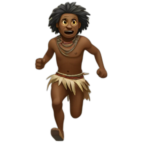 Aborigine runs away emoji