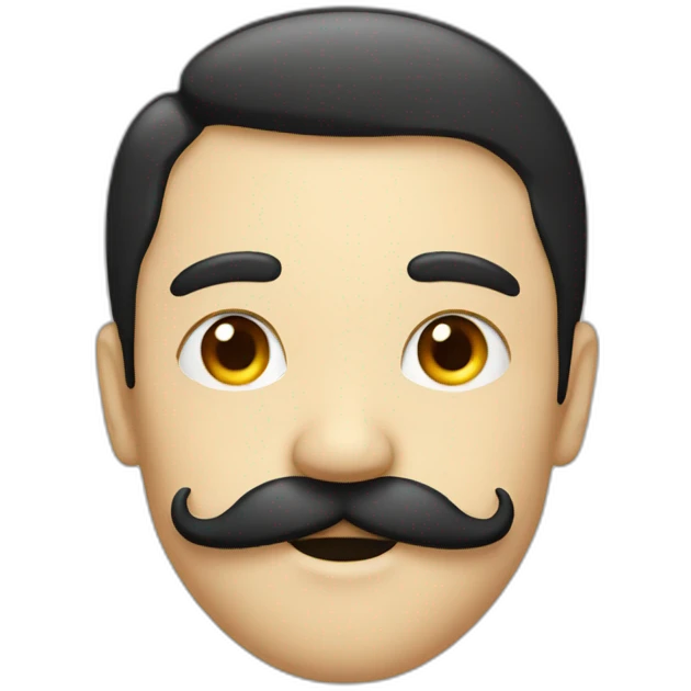 moustache half black and half white emoji