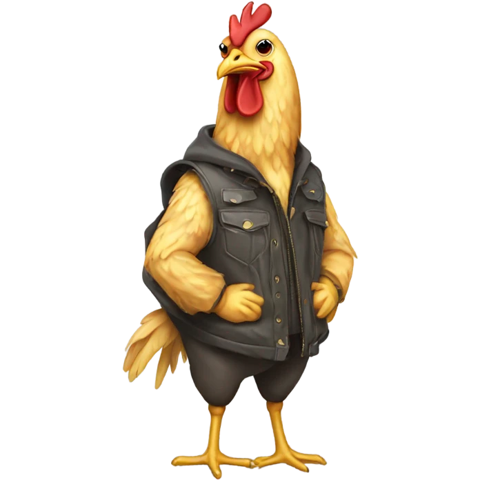Chicken with jacket emoji