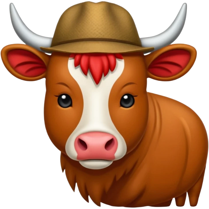 Vaca escocesa de las tierras altas donde no se le ven los ojos emoji