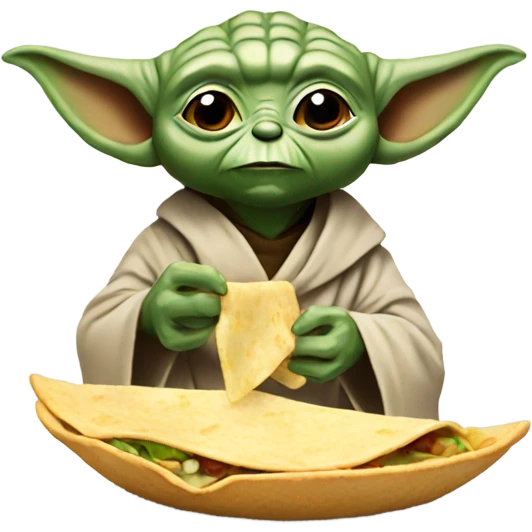 Yoda eating tortilla emoji