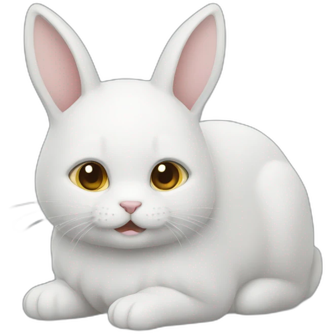 Chat sur lapin emoji