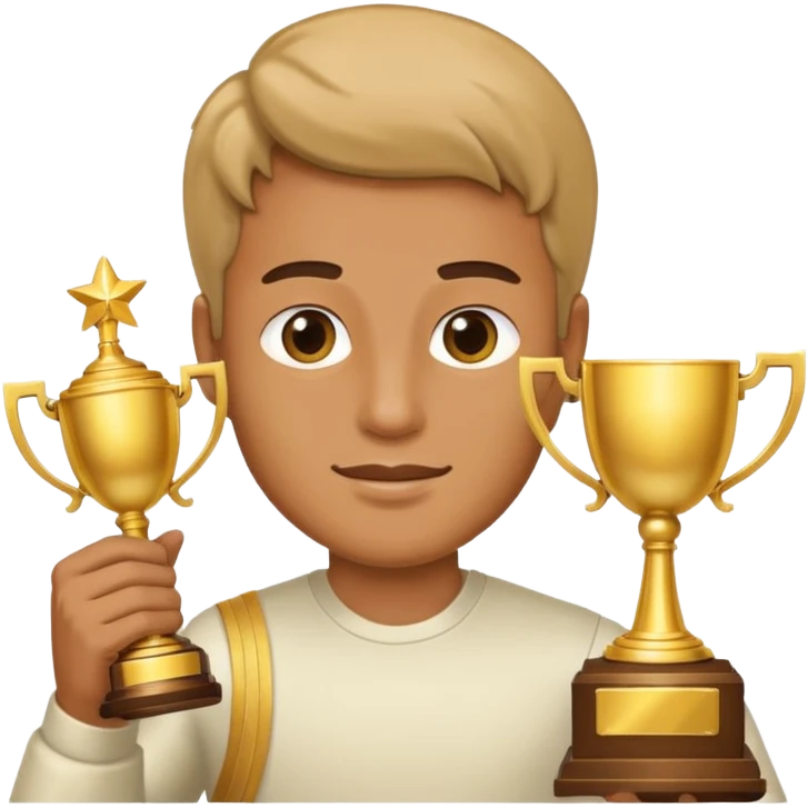 man raising a trophy emoji