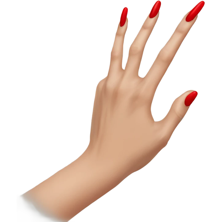 womans hand with long red nails snapping emoji