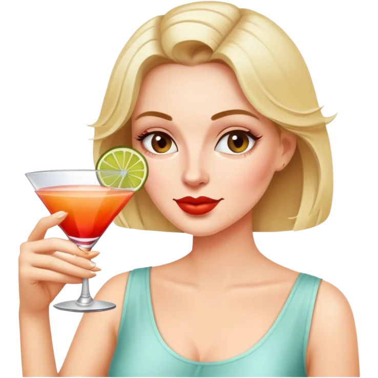 6 white woman drinking cocktails  emoji