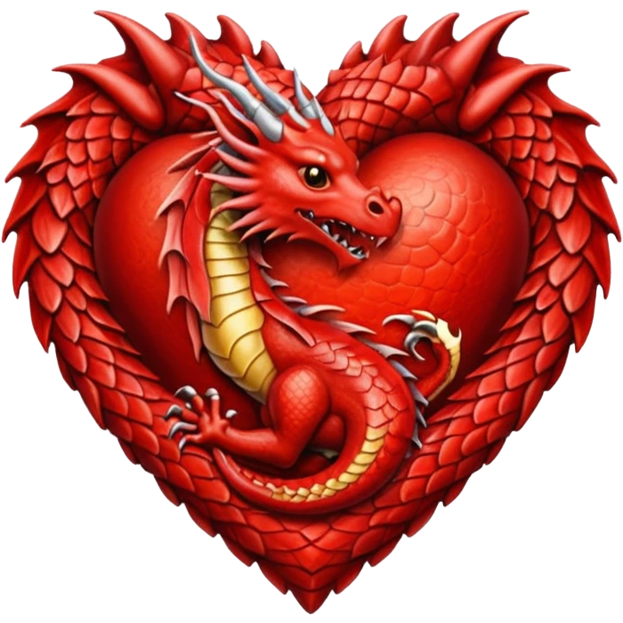 heart with a dragon motif emoji