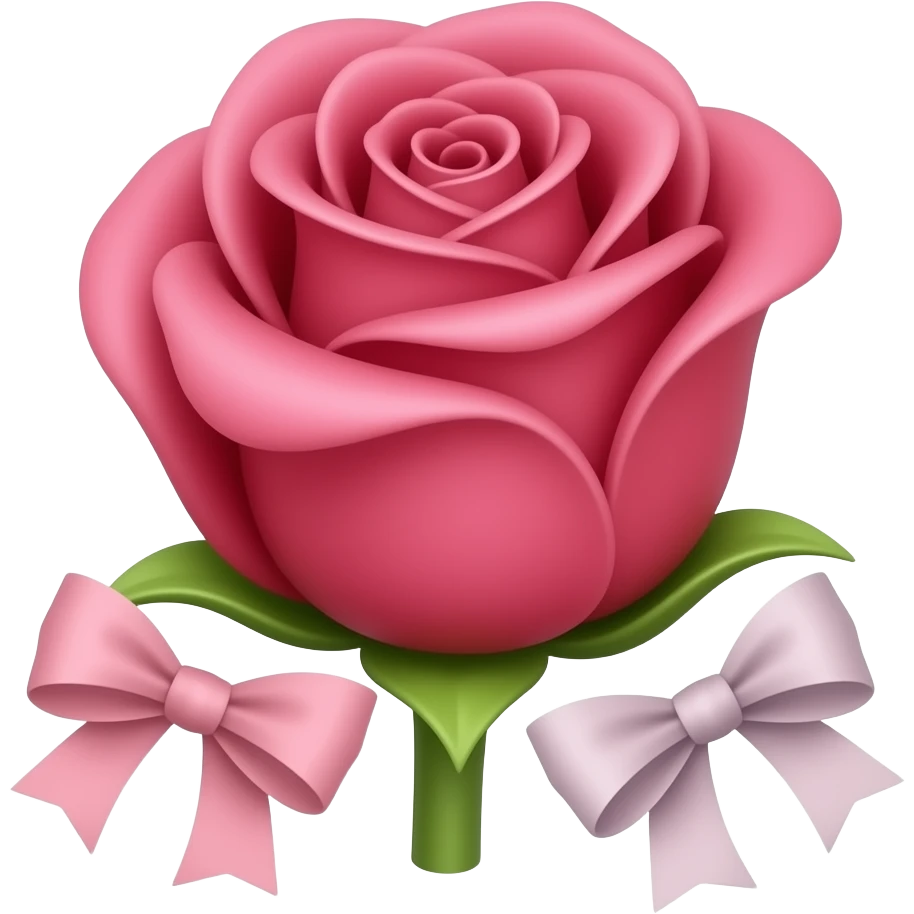 Rosa rosa con dos moños emoji
