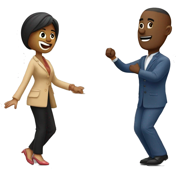Wife and husband dancing front of Eiffel Tower ￼￼ emoji