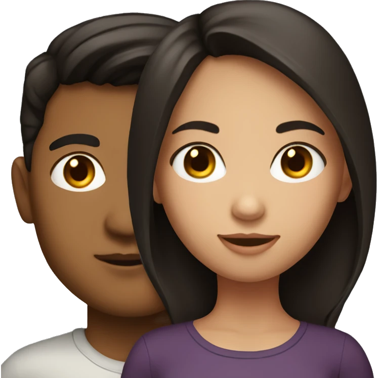 Brunette girl with dark haired boy  emoji