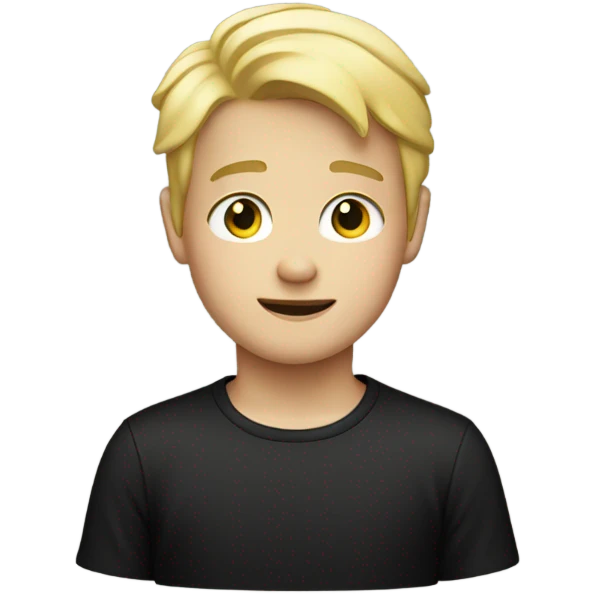 blonde boy in black shirt emoji