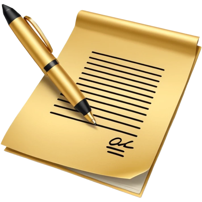 Premium contract golden paper signed emoji