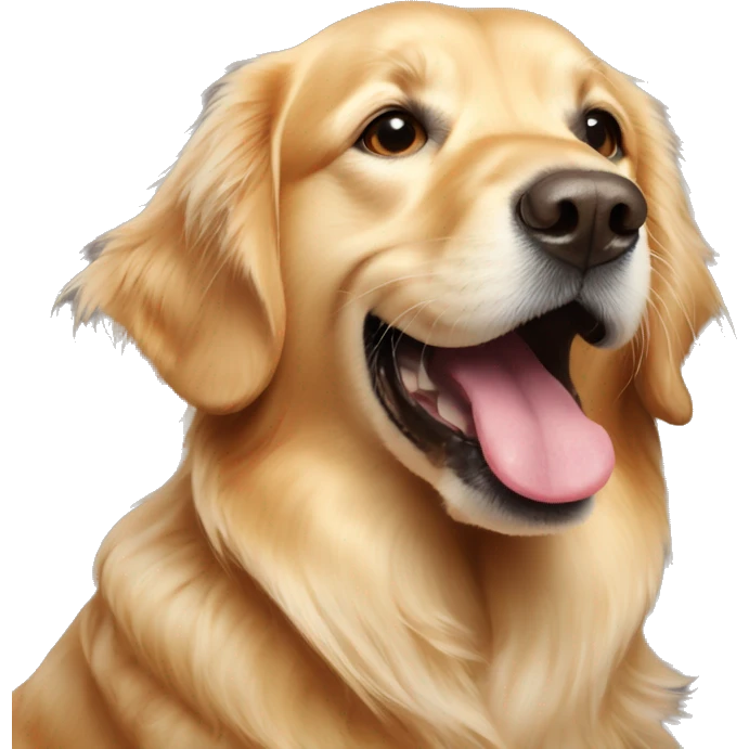 Golden retriever with tongue sticking out  emoji