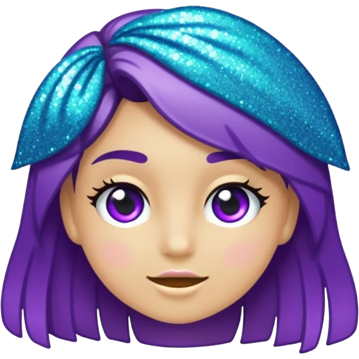 Glitter Roxo e Ciano Seta emoji