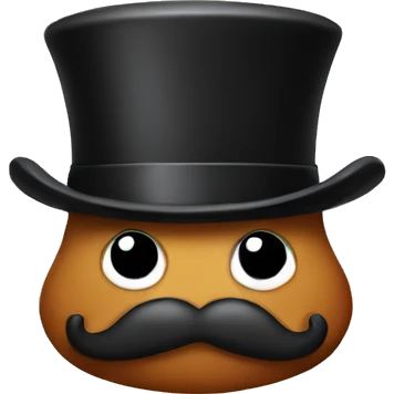 poop with top hat and moustache emoji
