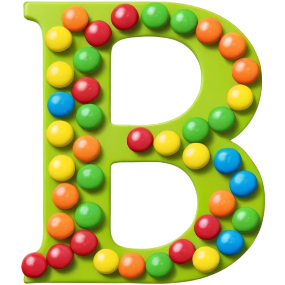 A stylized S letter made of rainbow colors next to a few green round candies, extremely minimal Skittles representation. emoji