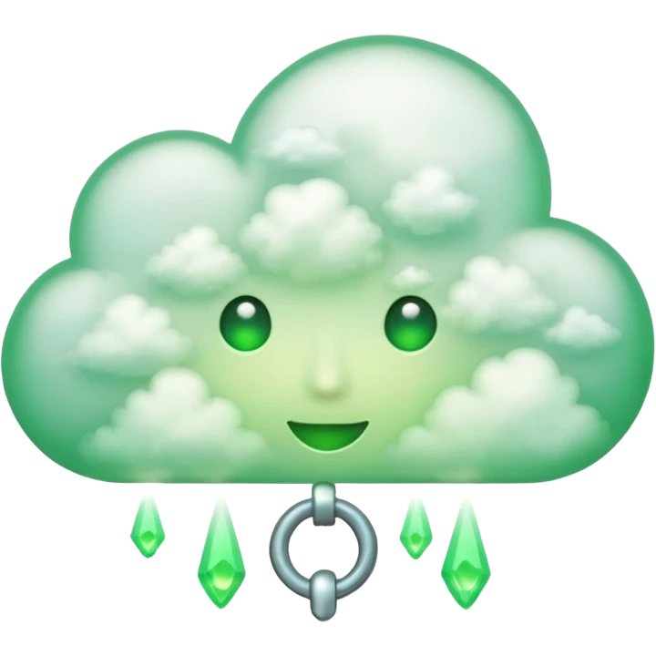 a cloud with a green glowing keyhol emoji