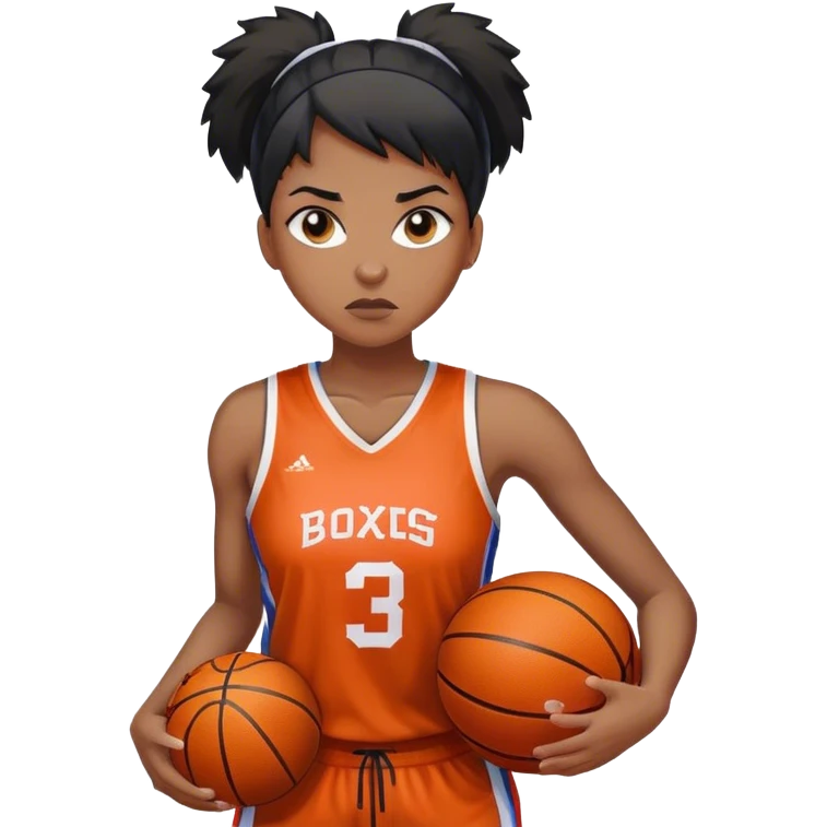 Female black basketball player #3 emoji