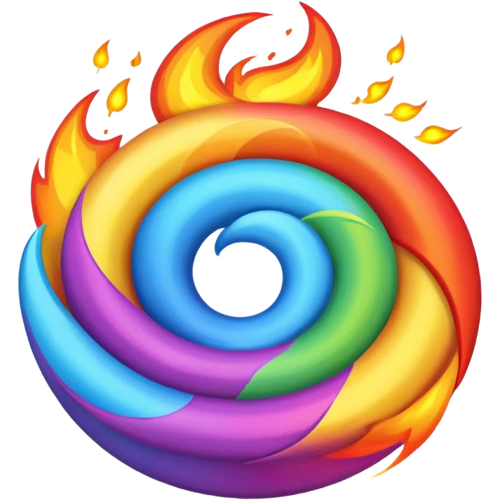 rainbow fire emoji