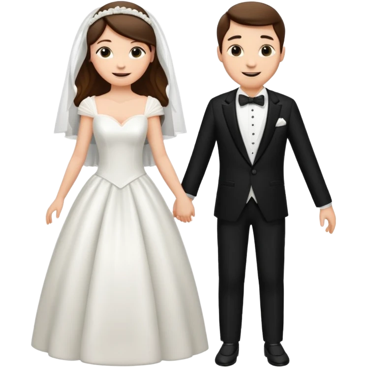 bride and groom in wedding emoji