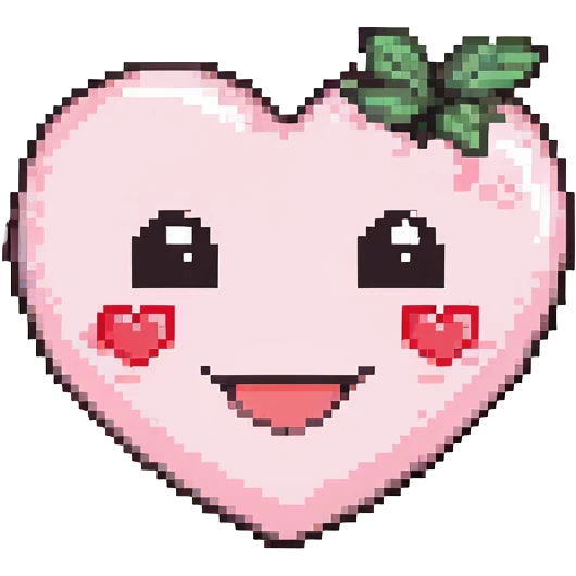 big smile with blushing cheeks and a small heart emoji emoji