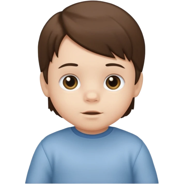white baby boy with brunette straight hair  emoji