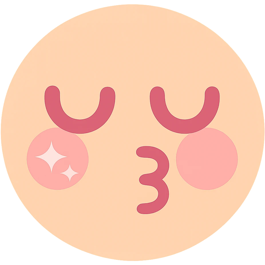 kissing emoji with eyes closed emoji