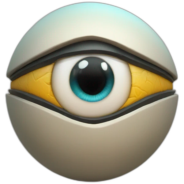 3d sphere with a cartoon Strider skin texture with Eye of Horus emoji