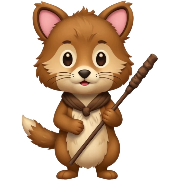 A cartoon animal character teaching with stick emoji