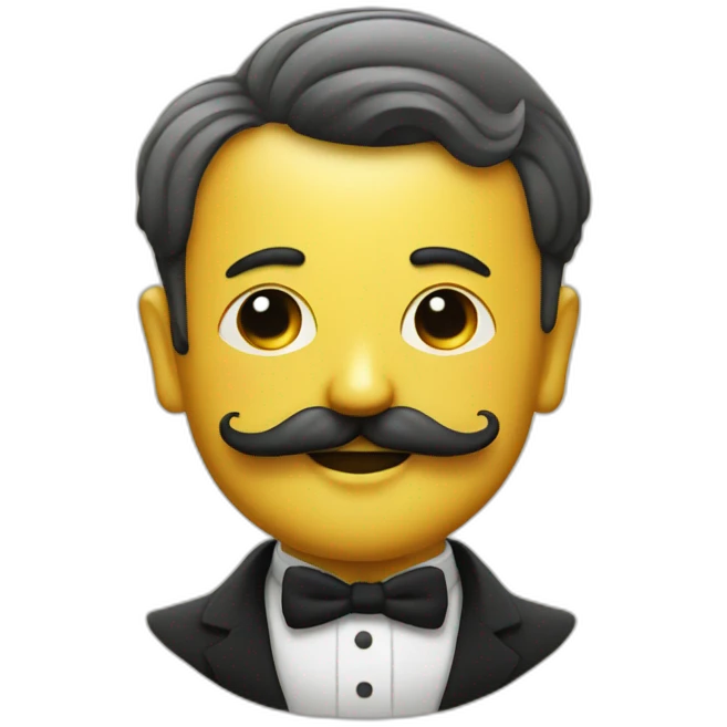 budha with moustache style Chaplin emoji