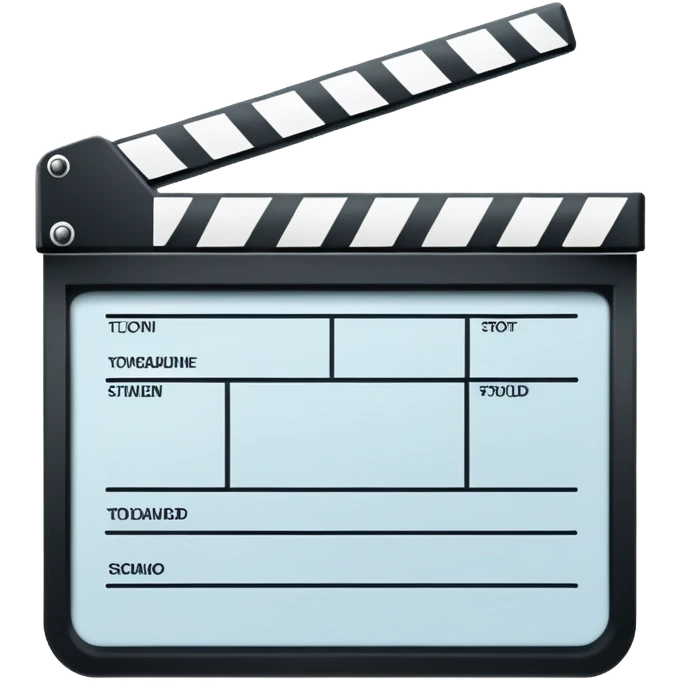ultra simple film slate outline, black line drawing only, no fill or shading, just essential outlines emoji
