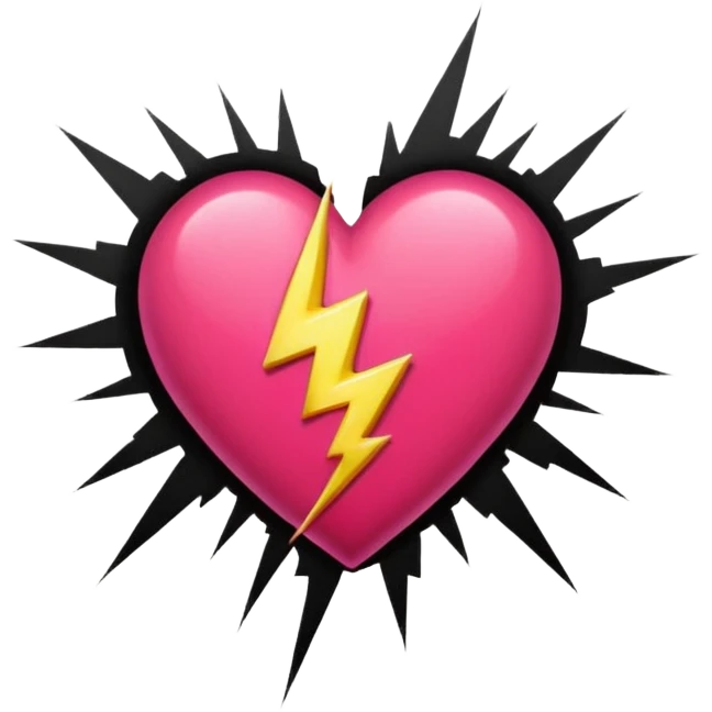 Really cool heart emoji for my sexy girlfriend that’s red & black with hot pink lightning  emoji