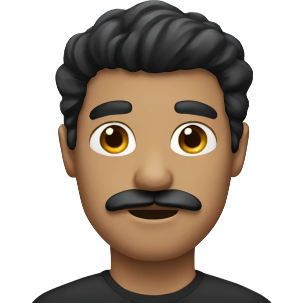 black hair, moustache guy emoji