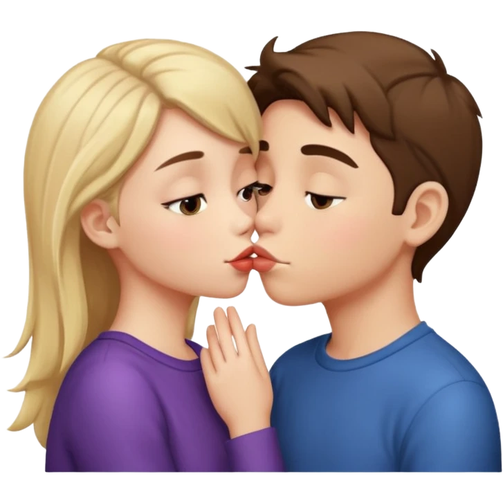 Boy and girl kissing emoji