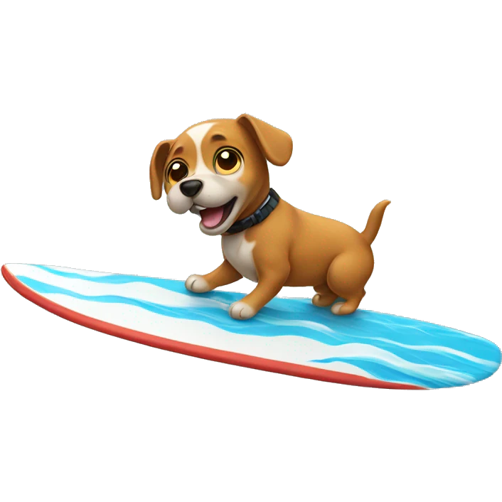 A dog surfing  emoji