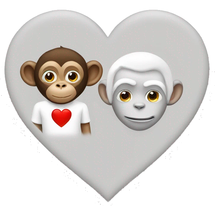 White heart and monkey  emoji