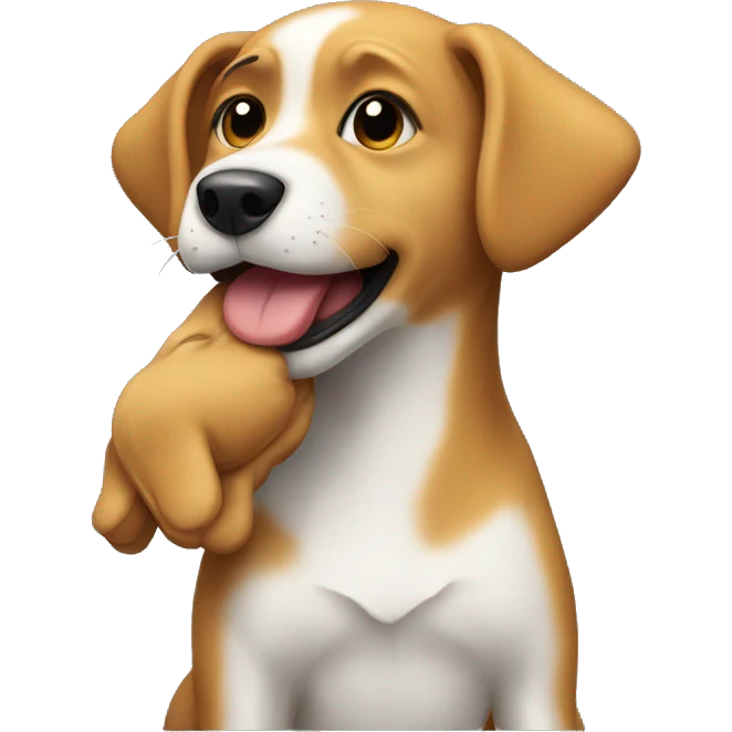 Dog giving a kiss emoji