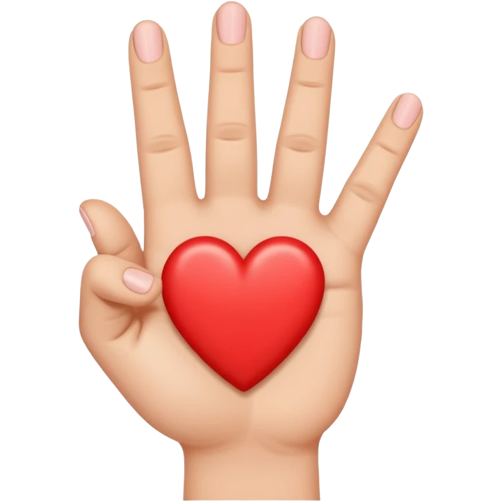 A version of the thumb and index heart (🫰), in which a heart is made with the thumb and middle finger. emoji